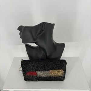 Mary Frances Black and Red Sparkly Clutch